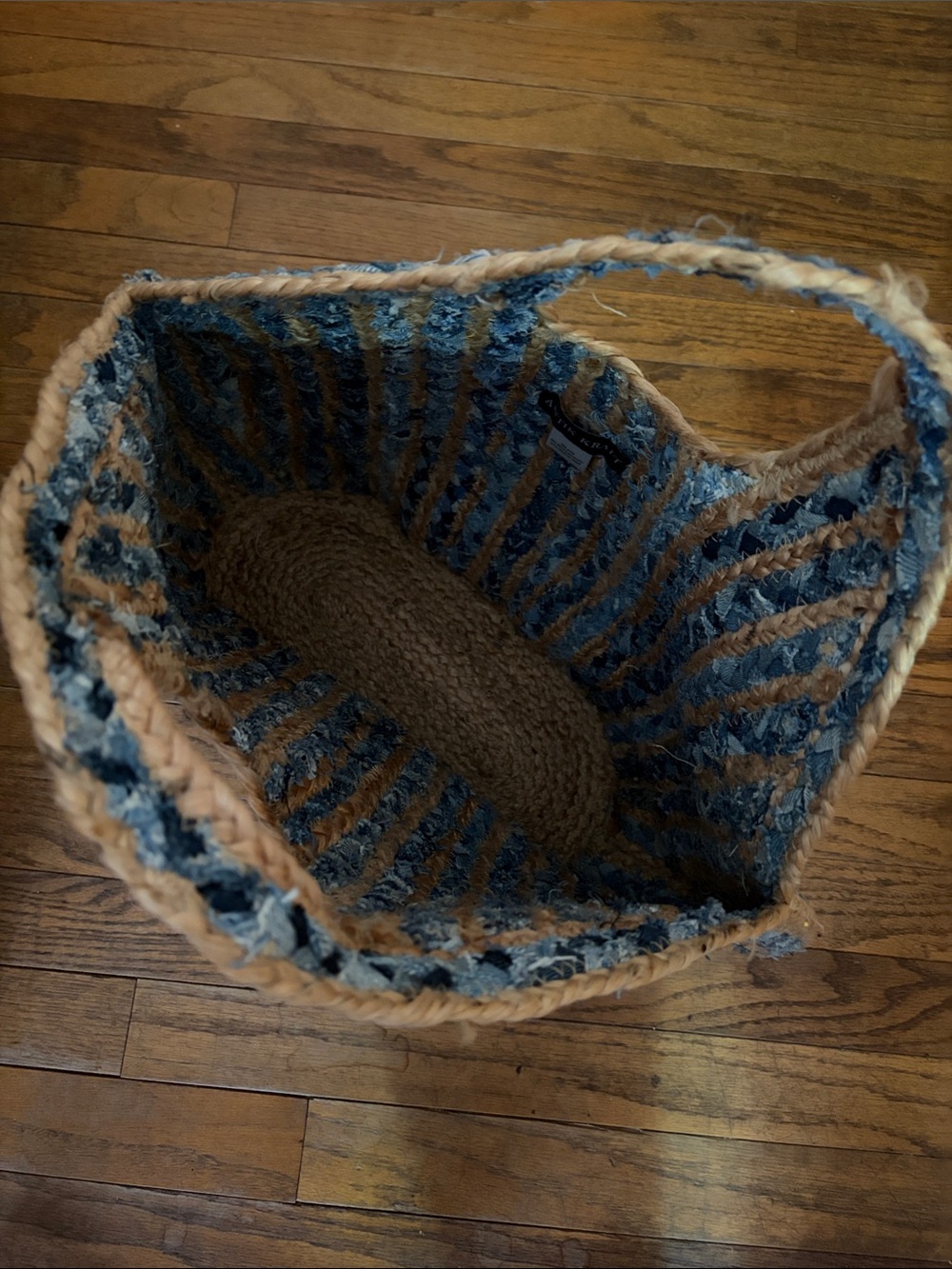 Antik Kraft Braided Jute and Denim Large Tote Bag - Picture 4 of 7